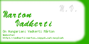 marton vadkerti business card
